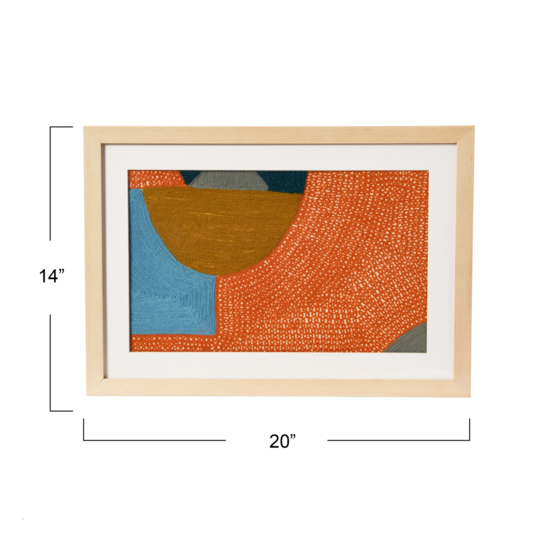 Hello Honey® Abstract Embroidery in Wood Frame